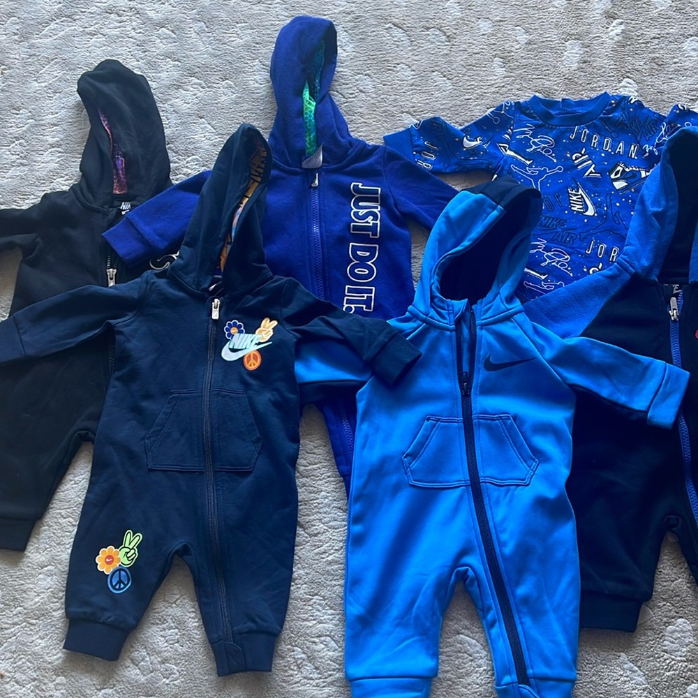New 6X Nike 3 Month Onesies - Jumpsuits Zip Up Hooded 3M Just Do It - NWOT